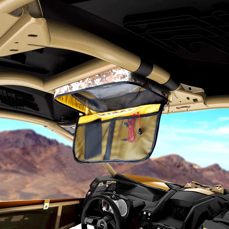Sresk Sresk For Can Am Maverick X3 Roof Bag, 1680D Water Resistant UTV X3 Overhead Storage Bag Organizer For 2017-2023 Can Am Maverick X3 Max RS DS Turbo R Accessories #715004275 (CAMO)  - Image 2