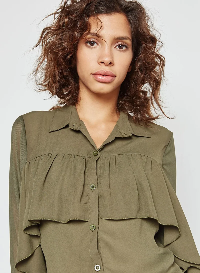 ELLA Ruffle Paneled Shirt