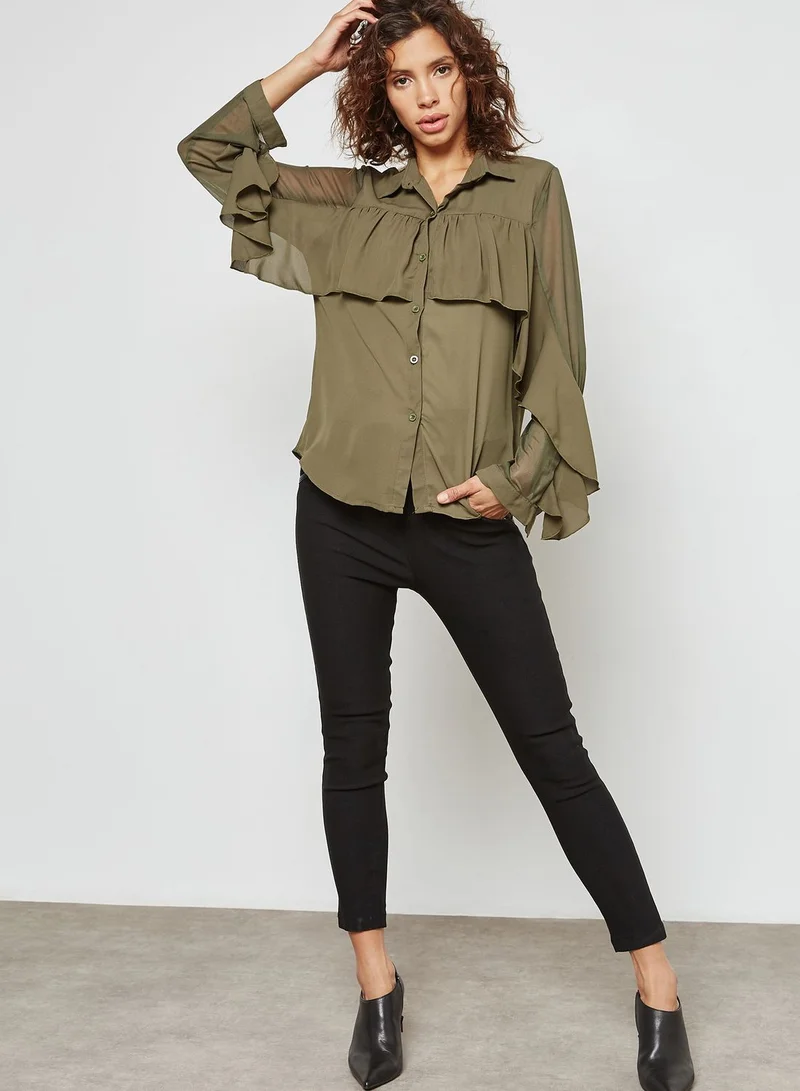 ELLA Ruffle Paneled Shirt