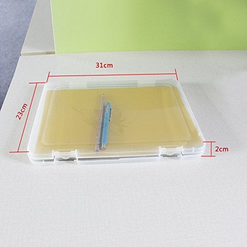 Co-link Portable A4 File Box Transparent Plastic Box Document Paper Protector Desk Paper Organizers Case PP Storage Collections Container Magazine Organizers (1pcs(Available Dimension 11.8 x 8.3 x 0.8inch) - Image 2