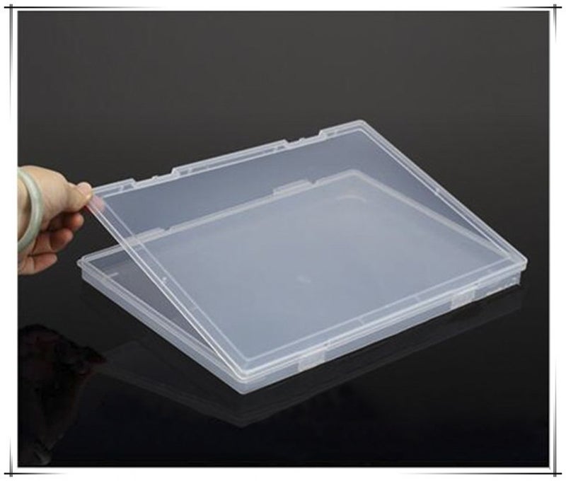Co-link Portable A4 File Box Transparent Plastic Box Document Paper Protector Desk Paper Organizers Case PP Storage Collections Container Magazine Organizers (1pcs(Available Dimension 11.8 x 8.3 x 0.8inch) - Image 1