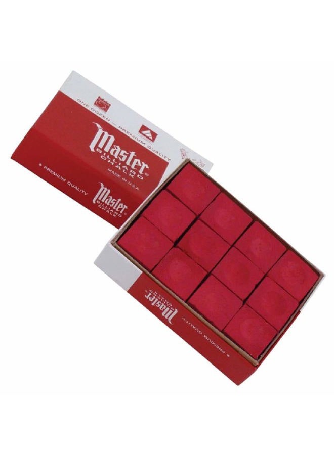Master Red Billiard Chalk Box of 12