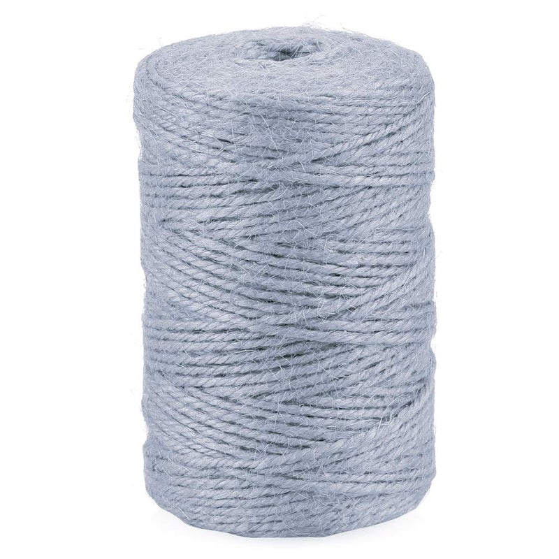 KINGLAKE KINGLAKE Natural Jute Twine  328 Feet Arts  Crafts Christmas Durable Packing String Gray
