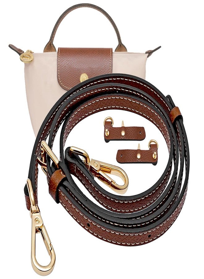 LOUKAYCCI Leather Bag Shoulder Strap Purse Handbag Compatible with Longchomp Mini Bag（Brown） - Image 1