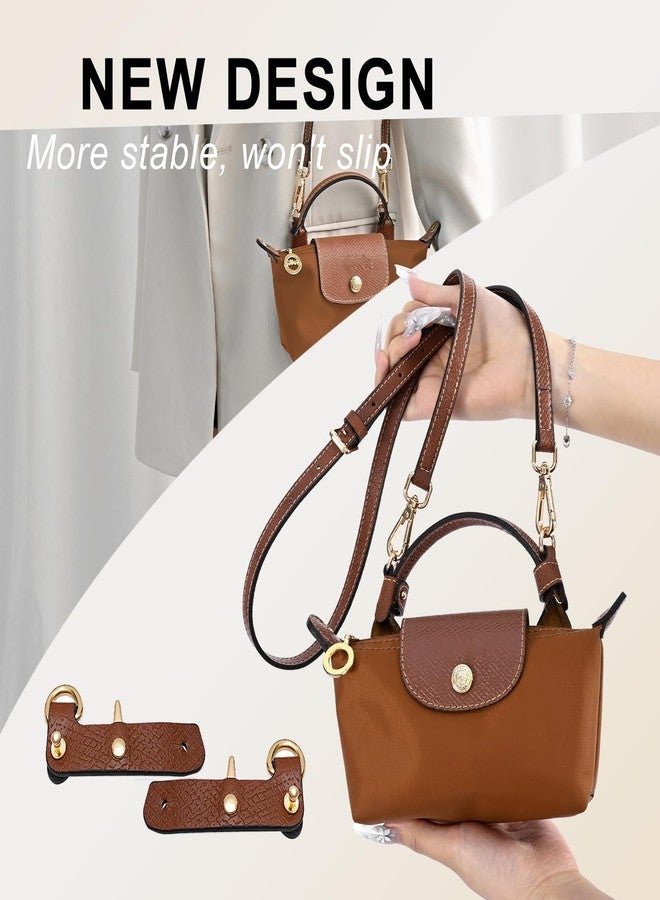 LOUKAYCCI Leather Bag Shoulder Strap Purse Handbag Compatible with Longchomp Mini Bag（Brown） - Image 2
