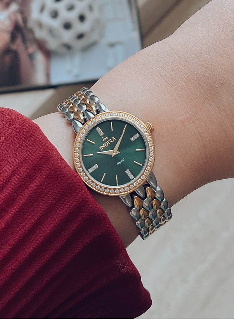 INDIRA Elegant wristwatch decorated with zircon stones and an attractive design for women  - Image 1
