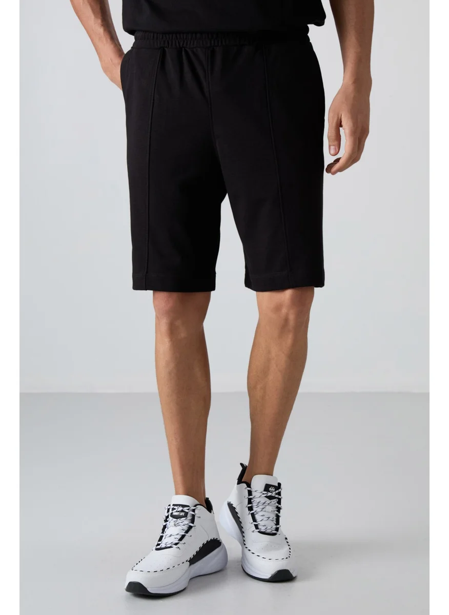 Tommy Life Black Cotton Thick Soft Texture Comfort Fit Basic Men's Shorts - 81261