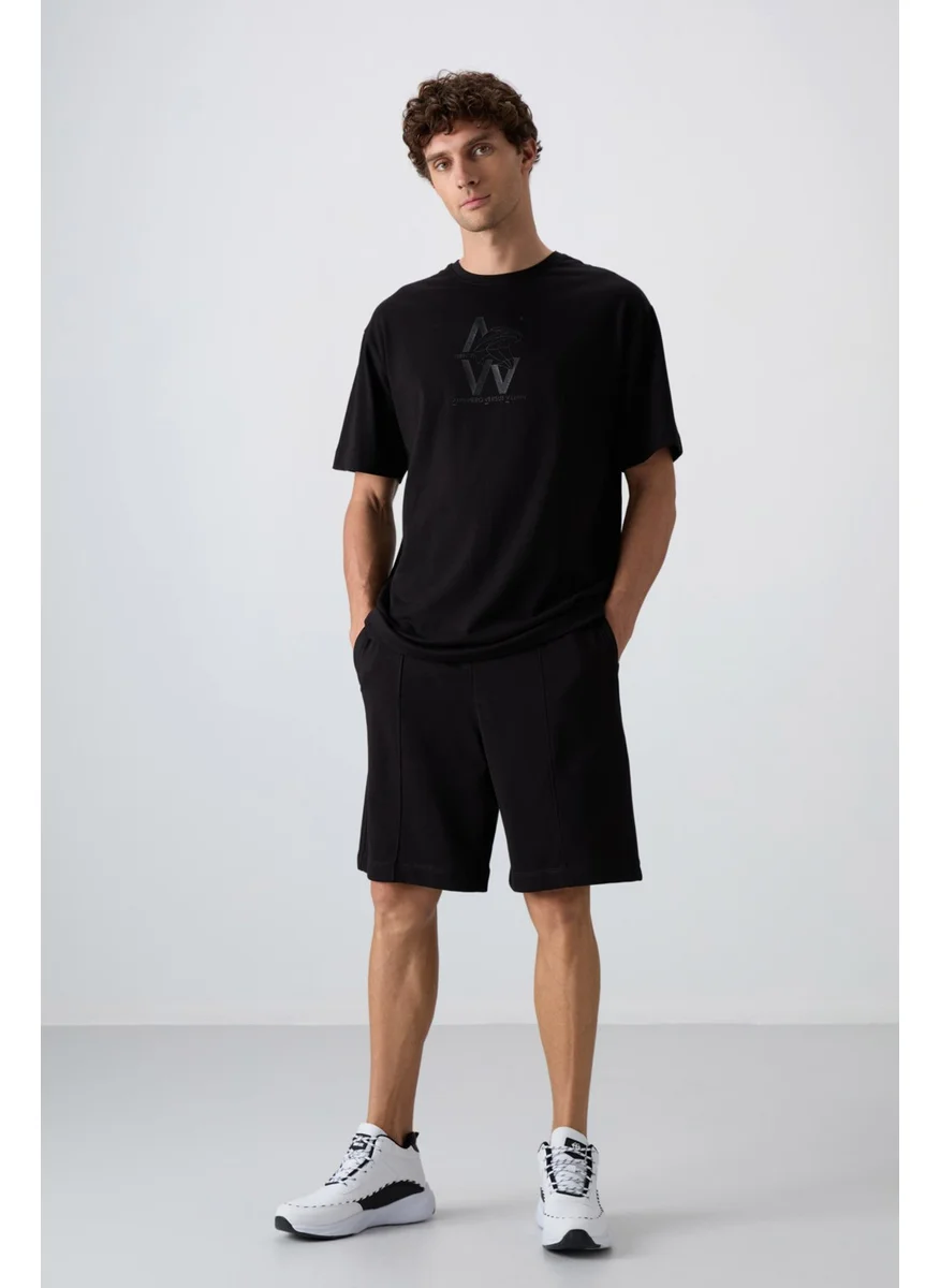 Tommy Life Black Cotton Thick Soft Texture Comfort Fit Basic Men's Shorts - 81261
