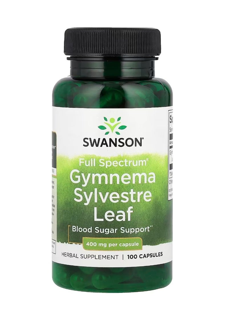 سوانسون أوراق جيمنيما سيلفستر كاملة الطيف 400 مجم - 100 كبسولة - Image 1
