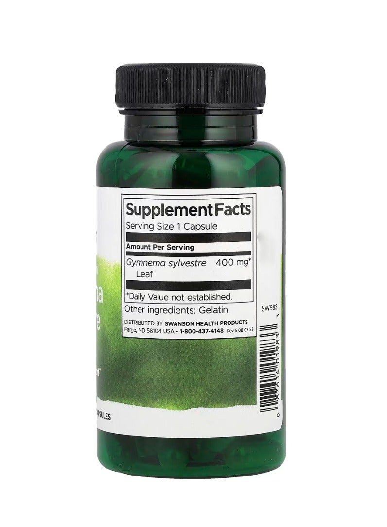 سوانسون أوراق جيمنيما سيلفستر كاملة الطيف 400 مجم - 100 كبسولة - Image 2