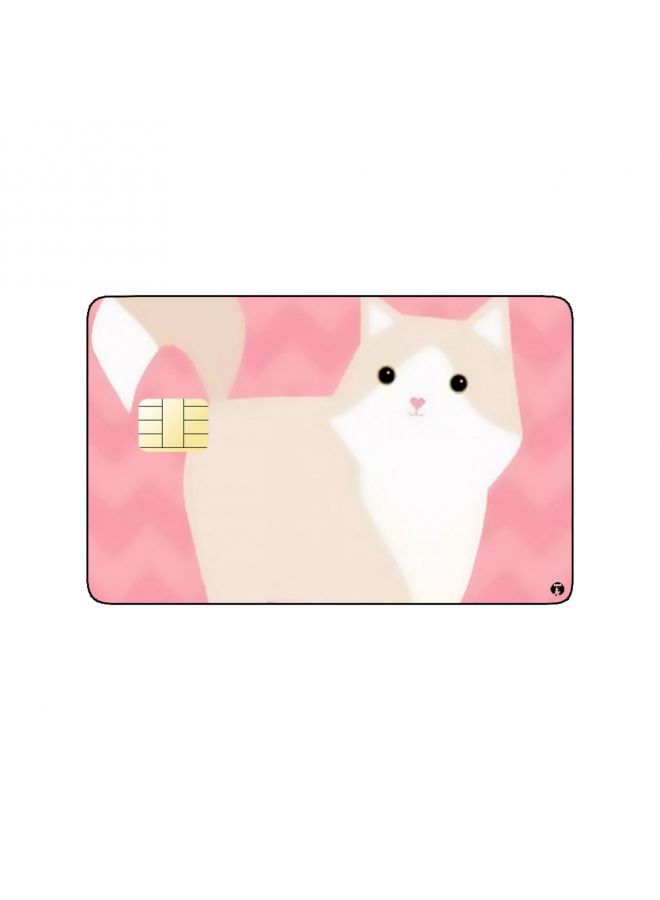 RKN PRINTED BANK CARD STICKER Cute Grey Cat Drawing - Image 1