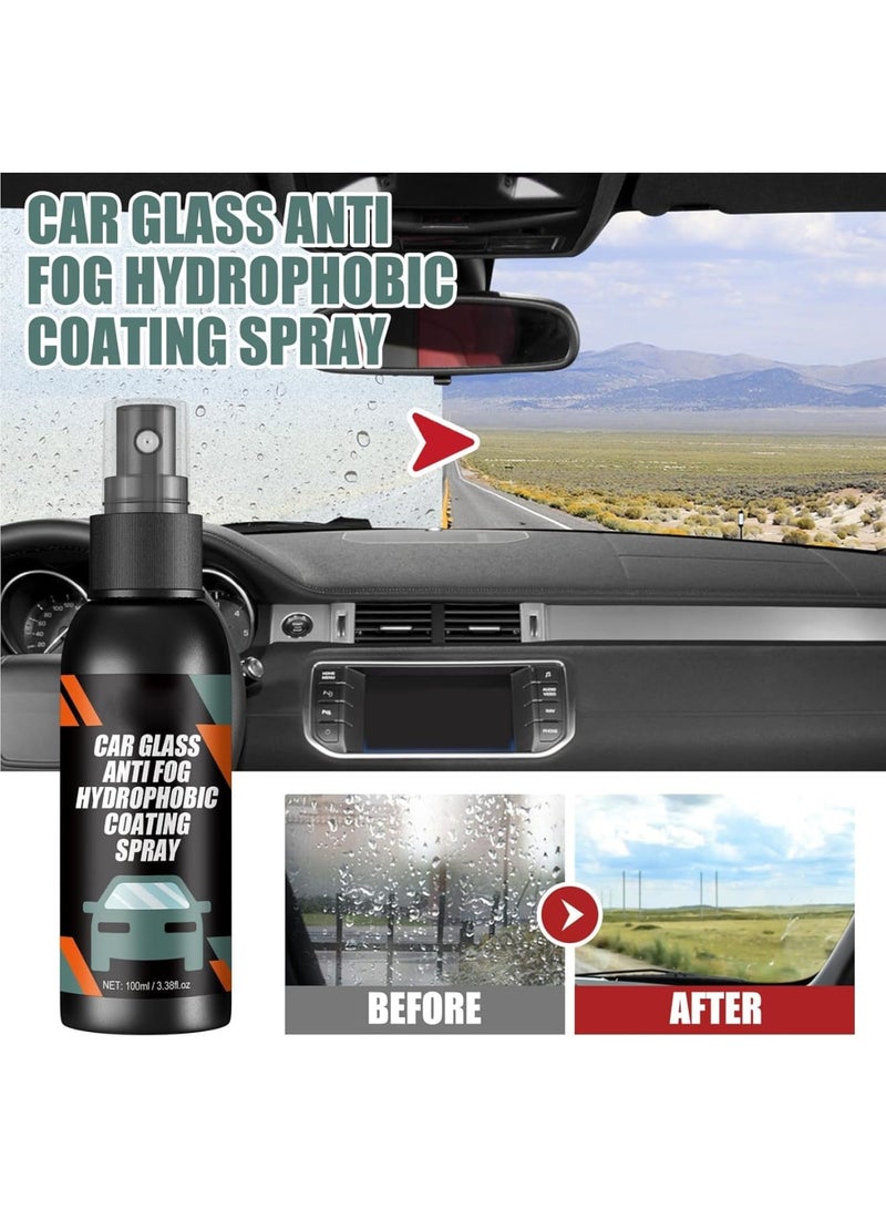 SOLARAE رذاذ إزالة الخدوش، رذاذ زجاج السيارة، رذاذ زجاج السيارة المقاوم للماء ومانع الضباب، عامل مضاد للضباب والزجاج المقاوم للمطر، مناسب لجميع أنواع الزجاج - Image 2