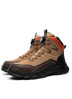 VICTGOAL Men's steel toe shoes lightweight with laces and buttons, safety shoes comfortable puncture proof non-slip indestructible work shoes  - Image 1