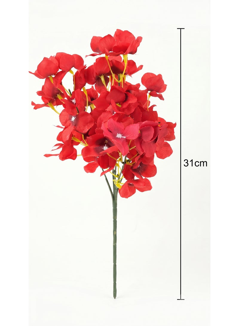 ايست من نون باقة زهور هيدرانجيا برية حمراء 31 سم | مثالية لتزيين غرفة المعيشة، الفنادق، حفلات الزفاف، والديكور اليدوي - Image 3