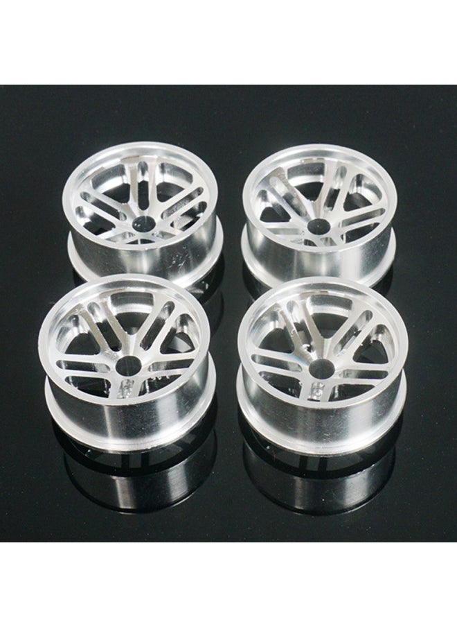 Generic - Homemade Four-wheel Drive Race Large Diameter Aluminum Alloy Wheels Modified Accessories Mini Racing Upgrade 23.5mm Wheels-Color:[Red] 4 With Hub Lock - Image 1