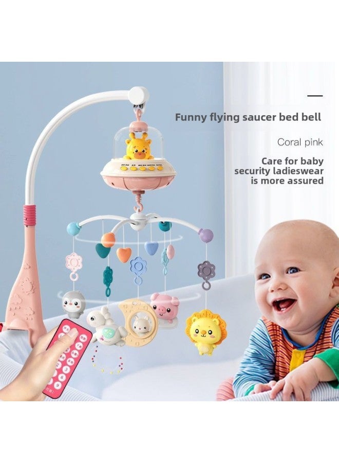 Baby Toy Newborn Hanging Bed Bell 0-6 Month Turning Light Music Bedside Bell Puzzle Comfort Rattle-Color:Pink [668-23] Bluetooth-gift Box-charging  - Image 3