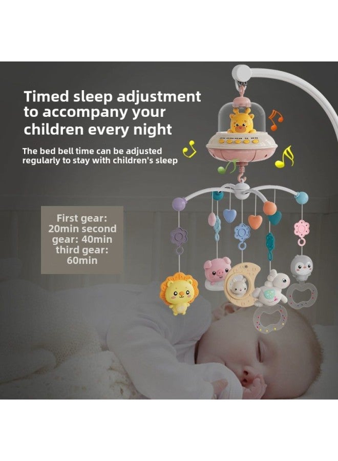 Baby Toy Newborn Hanging Bed Bell 0-6 Month Turning Light Music Bedside Bell Puzzle Comfort Rattle-Color:Pink [668-23] Bluetooth-gift Box-charging  - Image 4