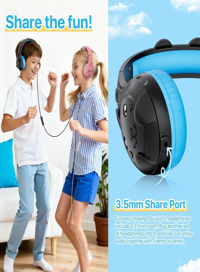 ZIUMIER Kids Headphones, Wired Headphones for Kids with Microphone, 80/90dB Volume Limiter, Audio Shraing Port, 3.5mm Toddler Headphones for School Travel - Image 3