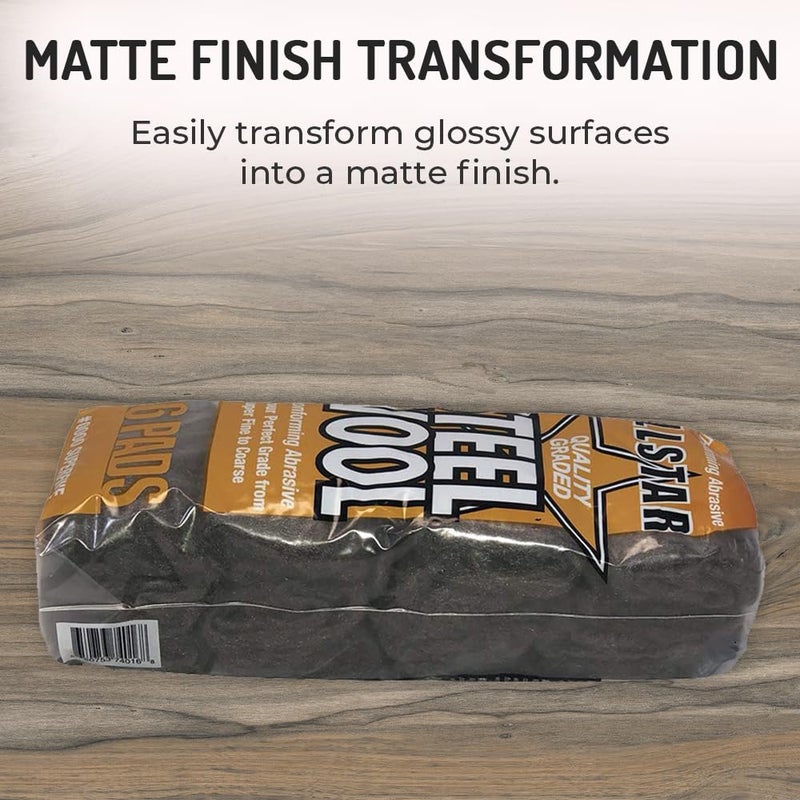 HITECH 74016 Fine 0000 Steel Wool - 16 Pads, Perfect for Buffing, Polishing, and Matte Finish Transformations - Image 4