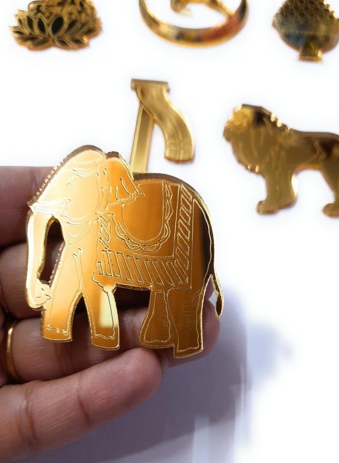 Ditya Crafts Astha Dravya and 14 Swapna Acrylic Cutting Golden Color for Frame, Wall Decor Piece, Wall Hanging, Room Decor, Jain Gift Items (2 inch) - Image 4