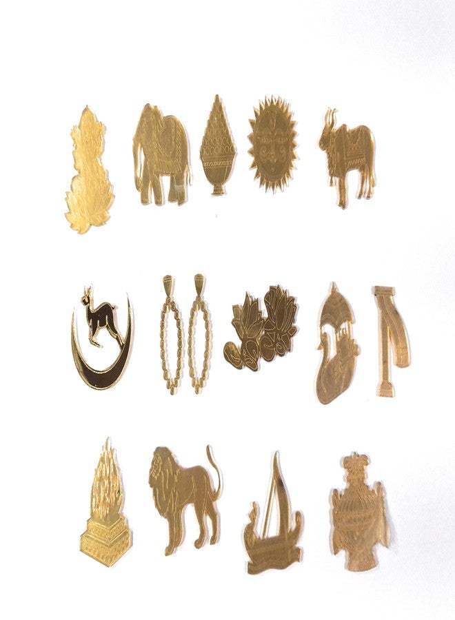 Ditya Crafts Astha Dravya and 14 Swapna Acrylic Cutting Golden Color for Frame, Wall Decor Piece, Wall Hanging, Room Decor, Jain Gift Items (2 inch) - Image 3