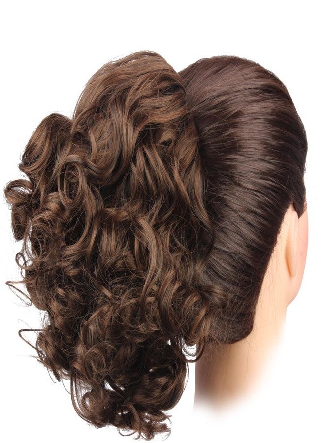 WeKen Hair Bun Medium Long Curly Synthetic Hairpiece Light Brown - Image 4