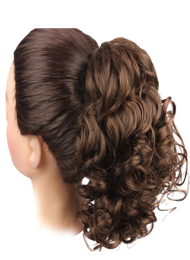WeKen Hair Bun Medium Long Curly Synthetic Hairpiece Light Brown - Image 3