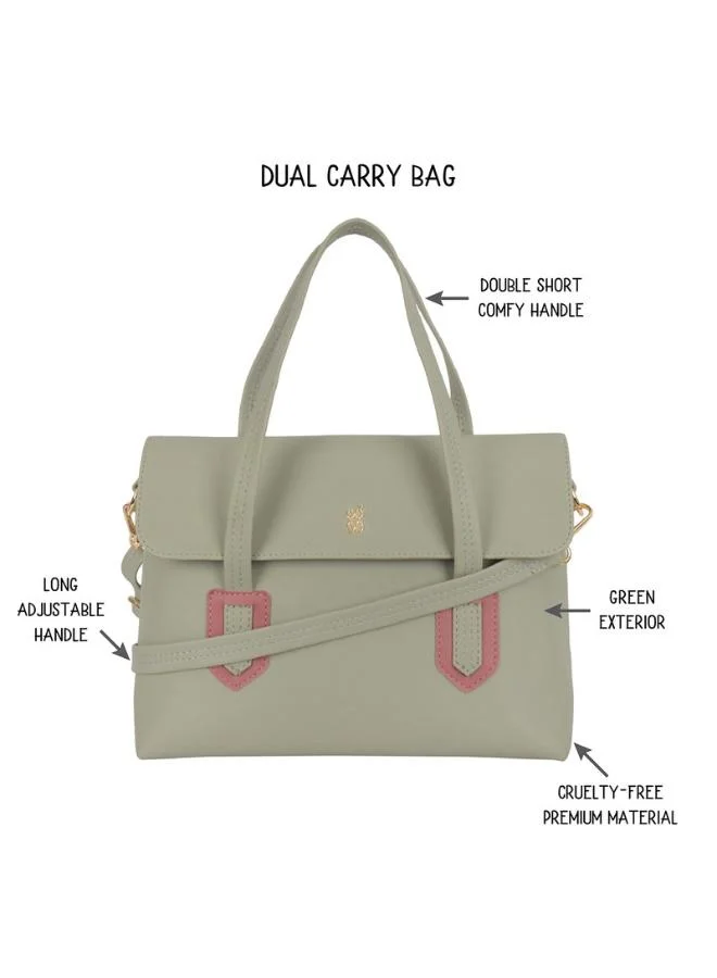 باجيت حقيبة يد نسائية خضراء صغيرة الحجم | حقيبة يد أنيقة وعملية للسيدات