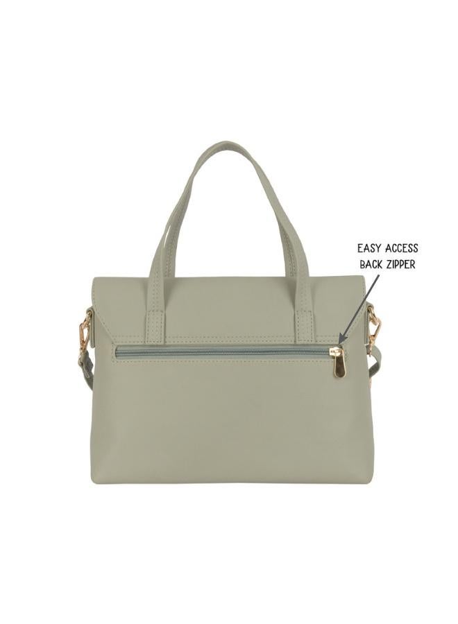 Baggit Women Green Satchel Handbag Small Size | Ladies Stylish Casual Purse Bag - Image 4