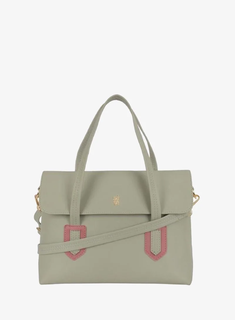 Baggit Women Green Satchel Handbag Small Size | Ladies Stylish Casual Purse Bag