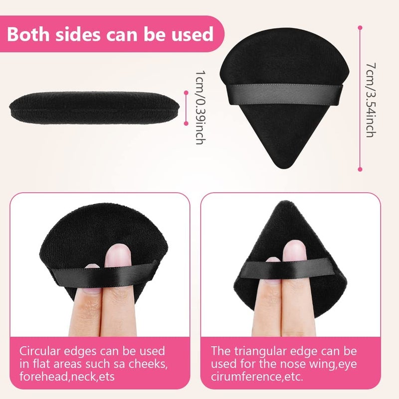 BH STUDIO PRO 6 Pieces Face Soft Triangle Makeup Puff for Loose Powder Body Powder Wedge Shape Velour Cosmetic Sponge for Contouring Under Eyes and Corners Beauty Makeup Tools Multi colored - Image 2