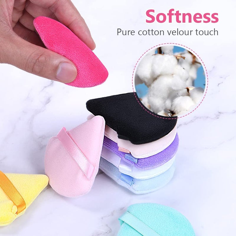BH STUDIO PRO 6 Pieces Face Soft Triangle Makeup Puff for Loose Powder Body Powder Wedge Shape Velour Cosmetic Sponge for Contouring Under Eyes and Corners Beauty Makeup Tools Multi colored - Image 4