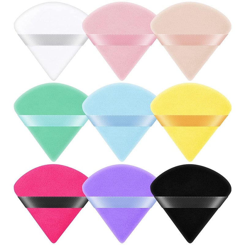 BH STUDIO PRO 6 Pieces Face Soft Triangle Makeup Puff for Loose Powder Body Powder Wedge Shape Velour Cosmetic Sponge for Contouring Under Eyes and Corners Beauty Makeup Tools Multi colored - Image 1