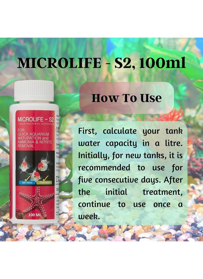 Generic - Aquatic Remedies 2 In 1 Aquarium Medicine Combo (Ultra Clear Flocculant - 120Ml, Micro Life S2-100Ml) | Aquarium Water Clarifier & Conditioner For Fresh Water With Free Key Ring - Image 1