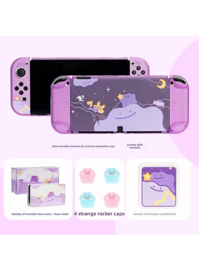 general Nintendo Switch Oled Game Console Protective Case Pokemon Pokemon Joystick Cap Dust Cover Digital Computer Game Protective Shell-Model:OLED Dreamland Five-piece Set - Image 1