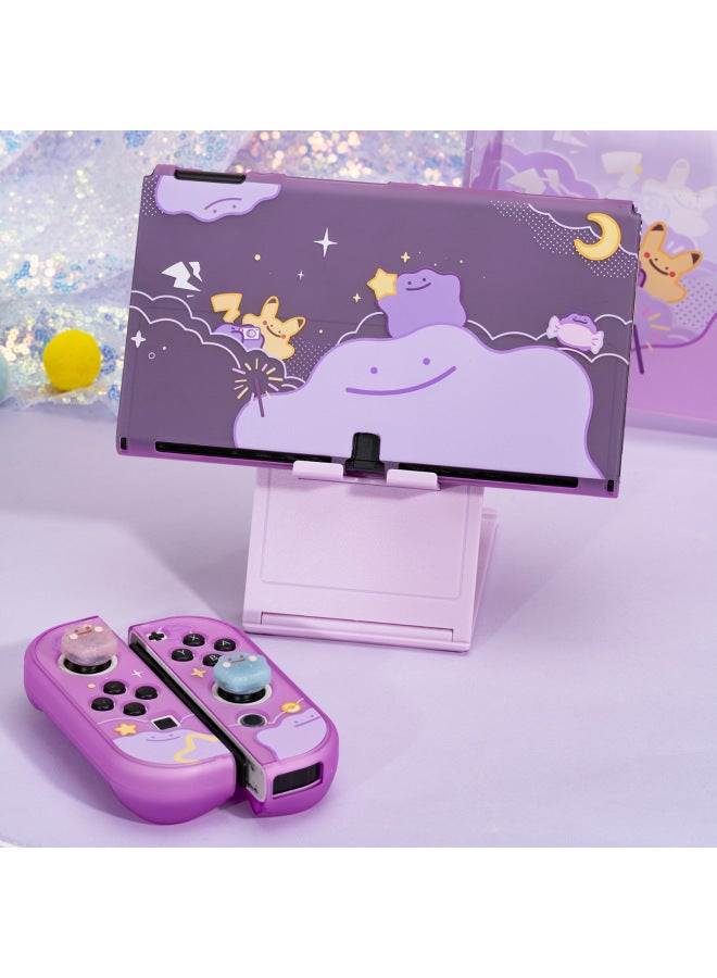 general Nintendo Switch Oled Game Console Protective Case Pokemon Pokemon Joystick Cap Dust Cover Digital Computer Game Protective Shell-Model:OLED Dreamland Five-piece Set - Image 4