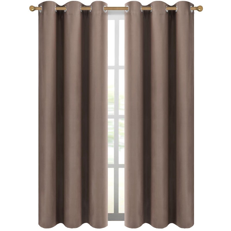 Diraysid Blackout Curtains for Bedroom Grommet Thermal Insulated Room Darkening Curtains 42 x 84 Inch 2 PanelsCappuccino