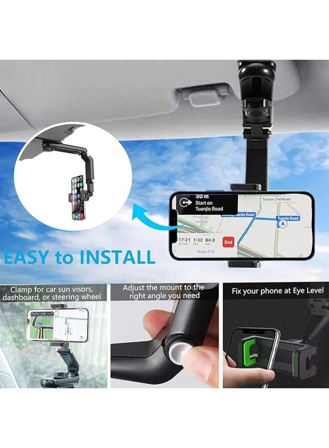 1080° Rotatable Foldable Sun Visor Car Phone Holder - Image 5