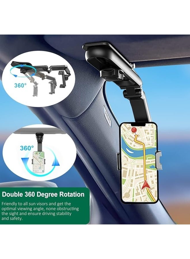 1080° Rotatable Foldable Sun Visor Car Phone Holder - Image 4