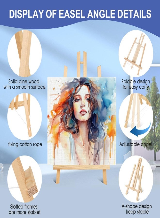 ESRICH 8 Pack 11.8" Wood Easels,Small Tabletop Display Stand,Easel Stand for Painting,Painting Party,Kids Student Tabletop Easels for Painting, Portable Canvas - Image 4