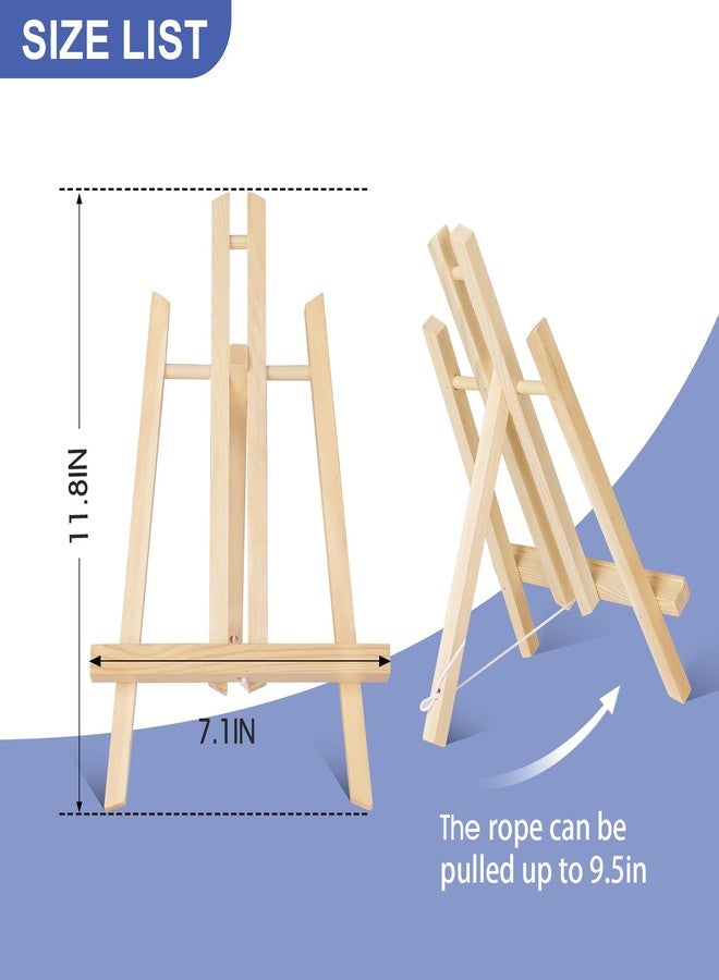 ESRICH 8 Pack 11.8" Wood Easels,Small Tabletop Display Stand,Easel Stand for Painting,Painting Party,Kids Student Tabletop Easels for Painting, Portable Canvas - Image 2