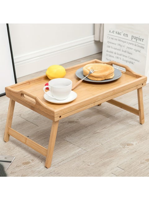 Multifunctional Wooden Pallet Bed Table with Folding Legs - Home Sofa Bed Table, Picnic Camping Table, Work & Dining Decoration Table