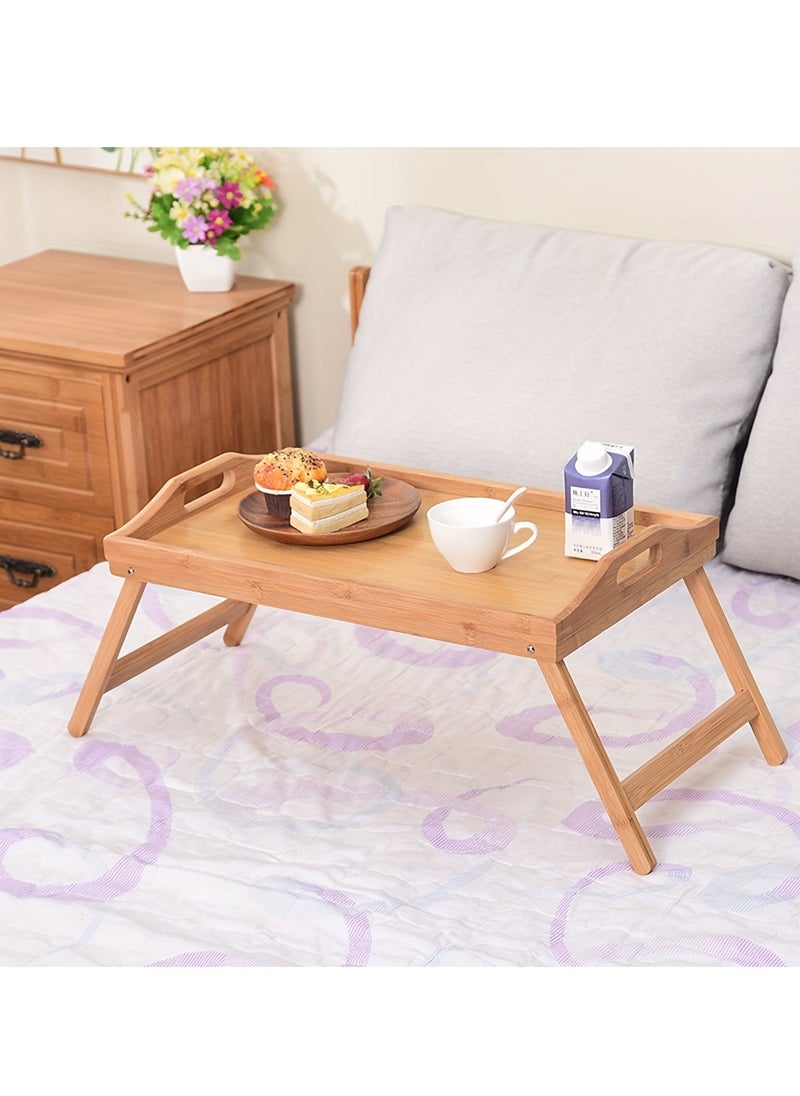 Multifunctional Wooden Pallet Bed Table with Folding Legs - Home Sofa Bed Table, Picnic Camping Table, Work & Dining Decoration Table