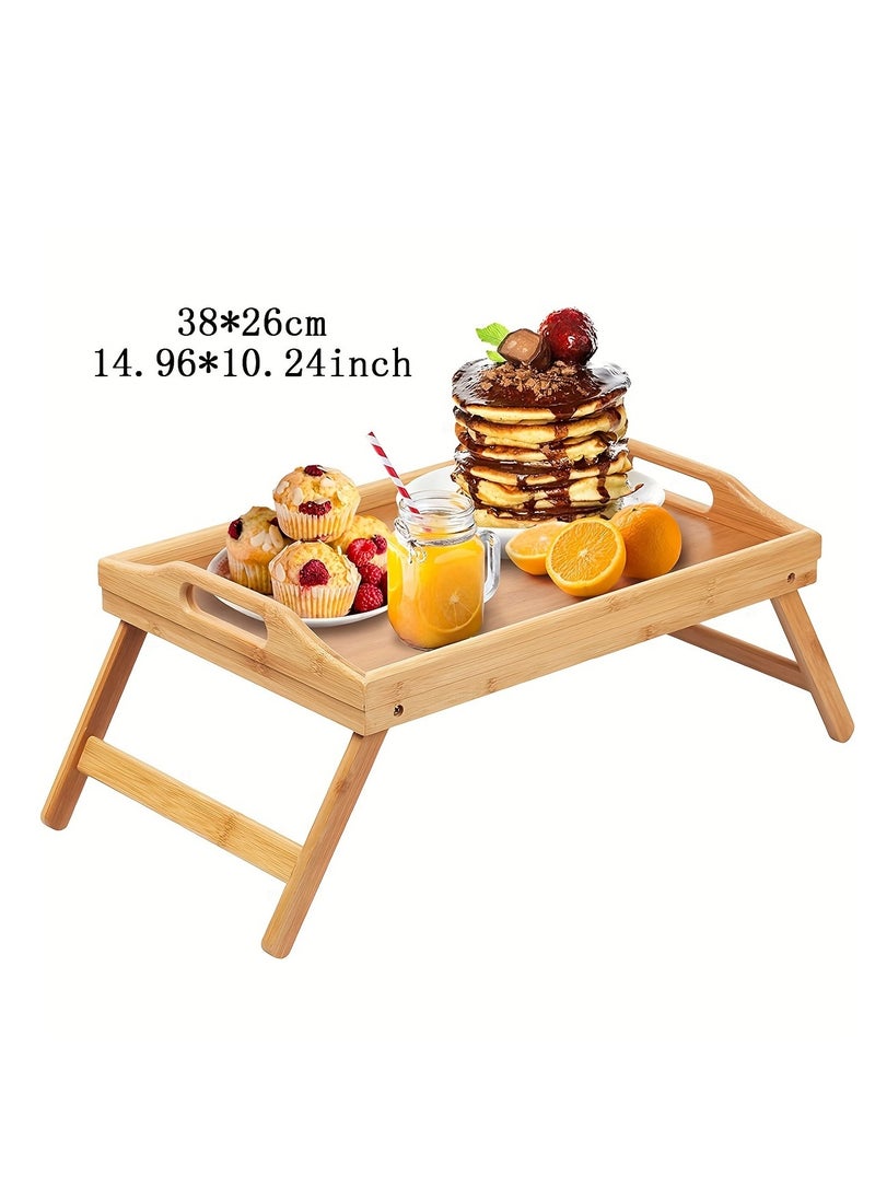 Multifunctional Wooden Pallet Bed Table with Folding Legs - Home Sofa Bed Table, Picnic Camping Table, Work & Dining Decoration Table