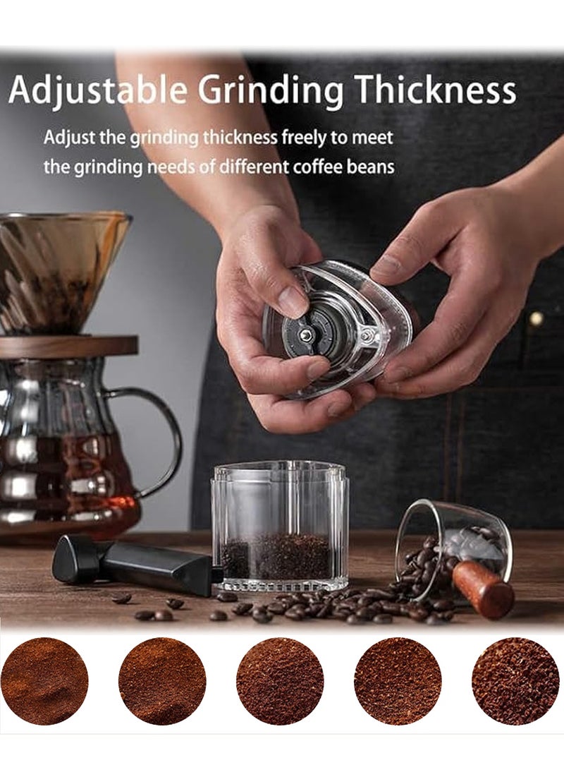 Coffee Grinder Handheld – Manual Coffee Grinder with Ceramic Burr, Adjustable Coarseness, Magnetic Lock, Transparent Powder Cup, Fully Washable & Portable – Ideal for Home, Travel, Hiking, and Office Use  - Image 4