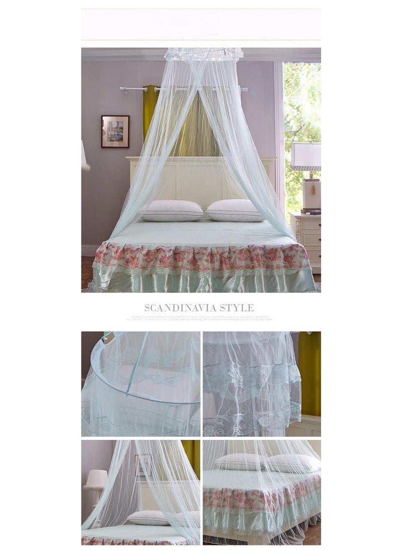 Y&D Anti-Mosquito Net With High Circular Ceiling Dome Polyester With Adhesive Hook Green  - Image 2