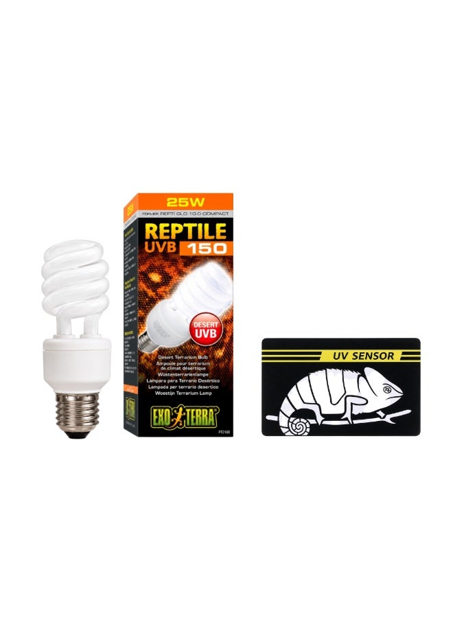 Exo Terra Repti Glo UVB 150 Desert Lamp – 25W With FREE New UV Test Sensor Card - Image 1