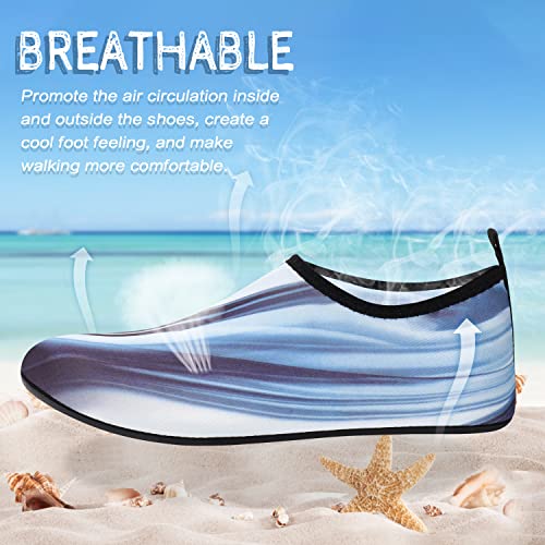 ANLUKE Water Shoes Barefoot Aqua Yoga Socks Quick-Dry Beach Swim Surf Shoes for Women Men Grey/Stripe 38/39 - Image 3