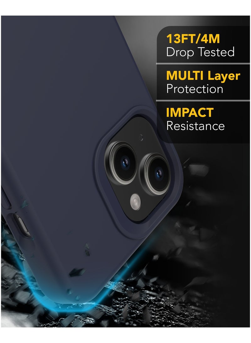 Remson غطاء سيليكون هجين مغناطيسي من ريمسون ماج-إكس لهاتف آيفون 15 بحجم 6.1 بوصة، حماية من السقوط، غطاء متوافق مع ماج سيف مع زوايا مبطنة، حواف مرتفعة، ومقبض مريح (أزرق منتصف الليل) - Image 5