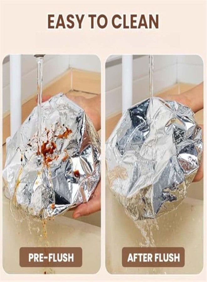 MVM Enterprise Aluminum Foil Film Insulation Cover,Aluminum Foil Food Covers,Kitchen Fresh-Keeping Insulation Film,Reusable Elastic Bowl Covers, Aluminum Foil Dough Bowl Cover for Kitchen 50PCS - Image 5